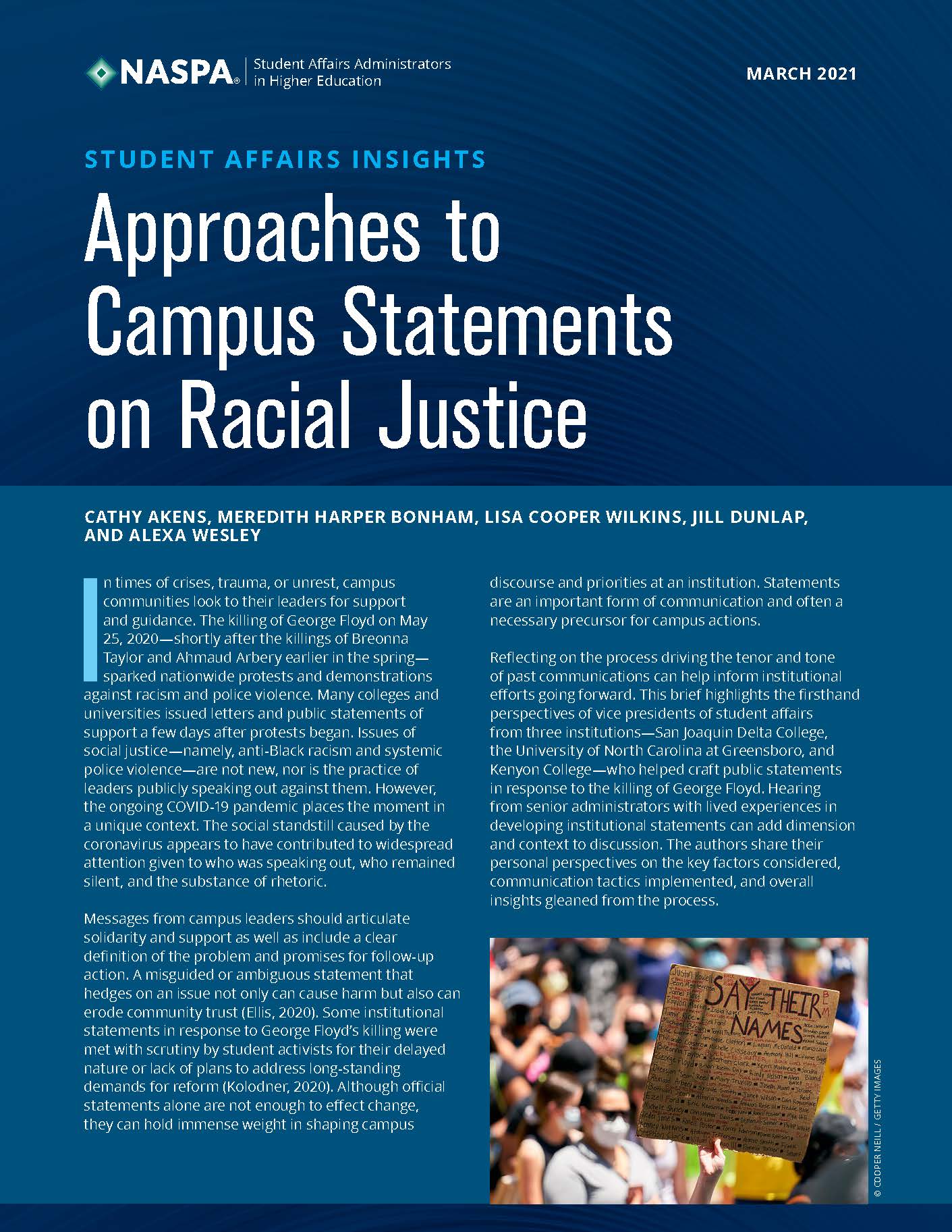 Approaches to Campus Statements on Racial Justice Cover
